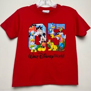 Walt Disney World 2005 05 Red Y2K T-shirt Youth Kids Size XS